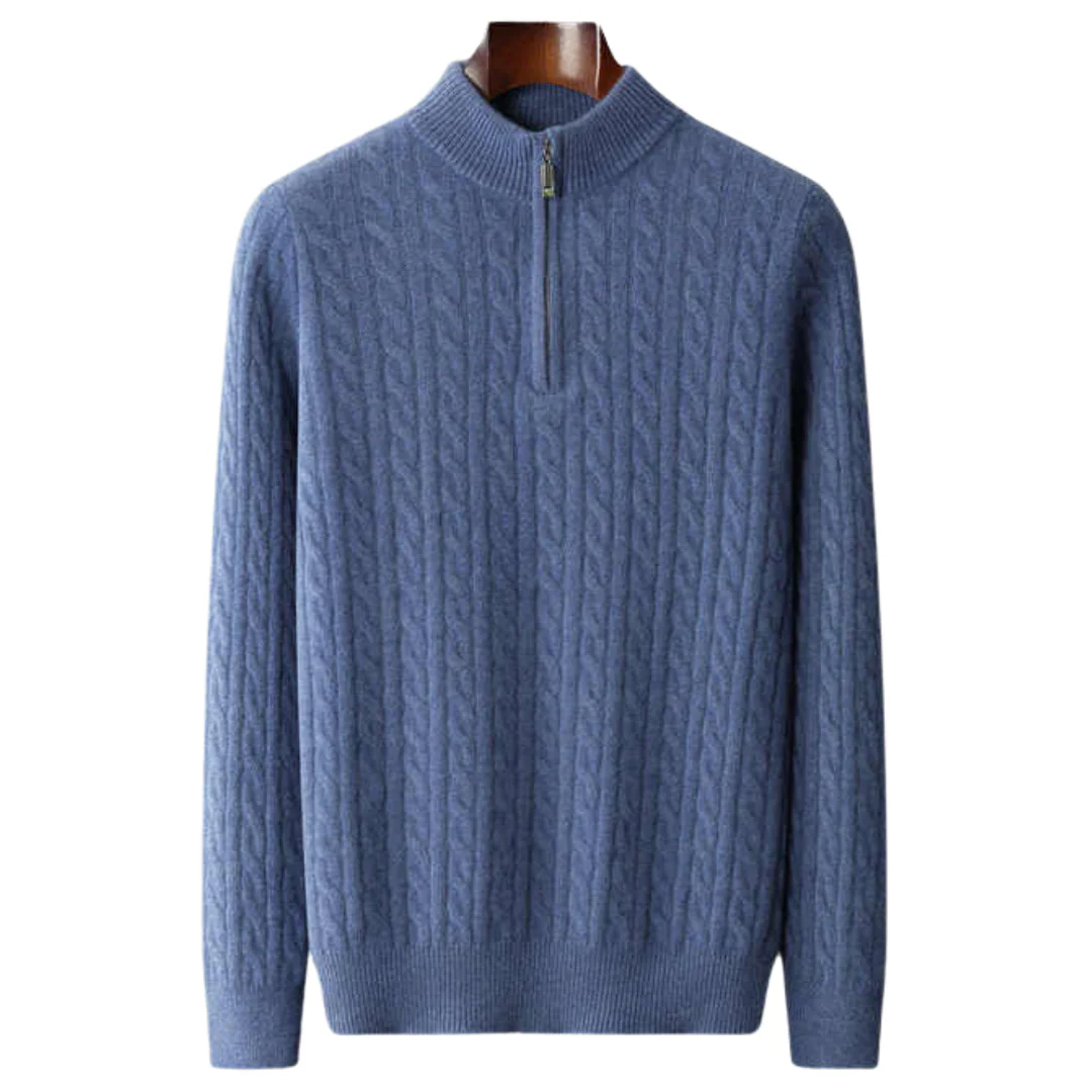 Woven Half-Zip Sweater