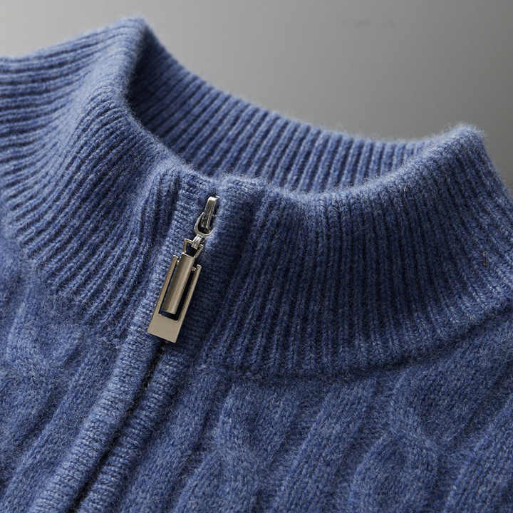 Woven Half-Zip Sweater