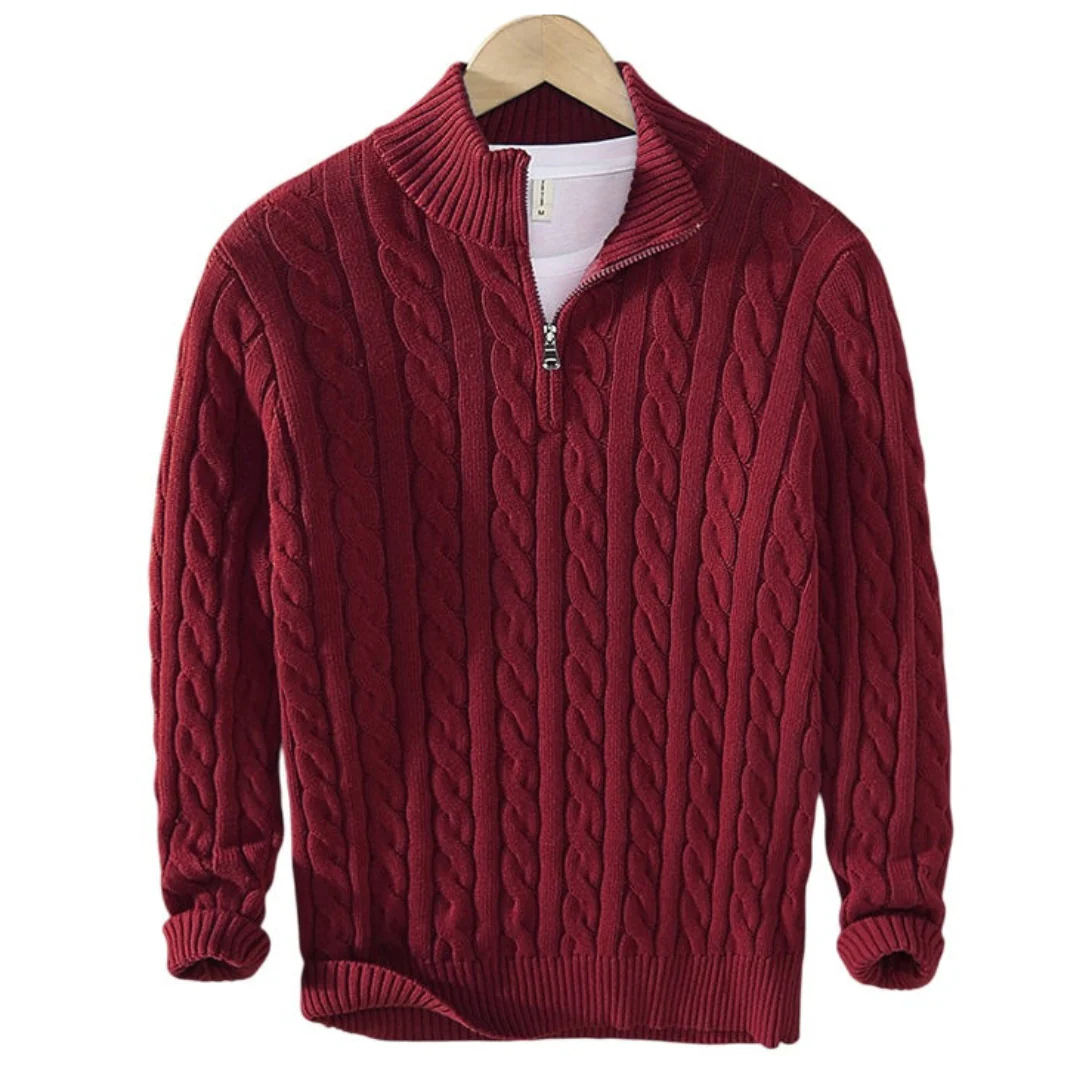 Men’s Constance Half-Zip Cable Sweater