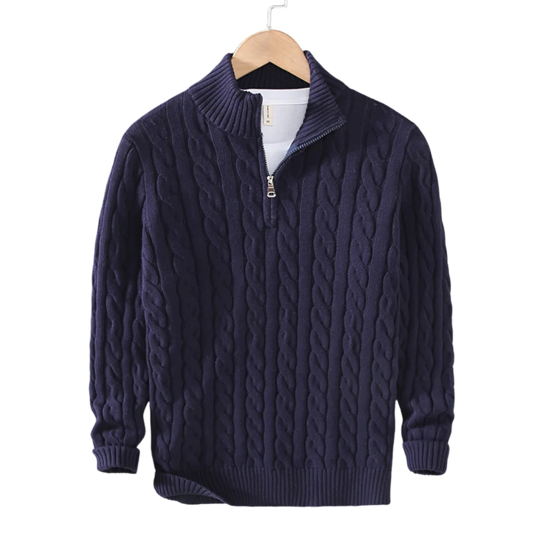 Men’s Constance Half-Zip Cable Sweater