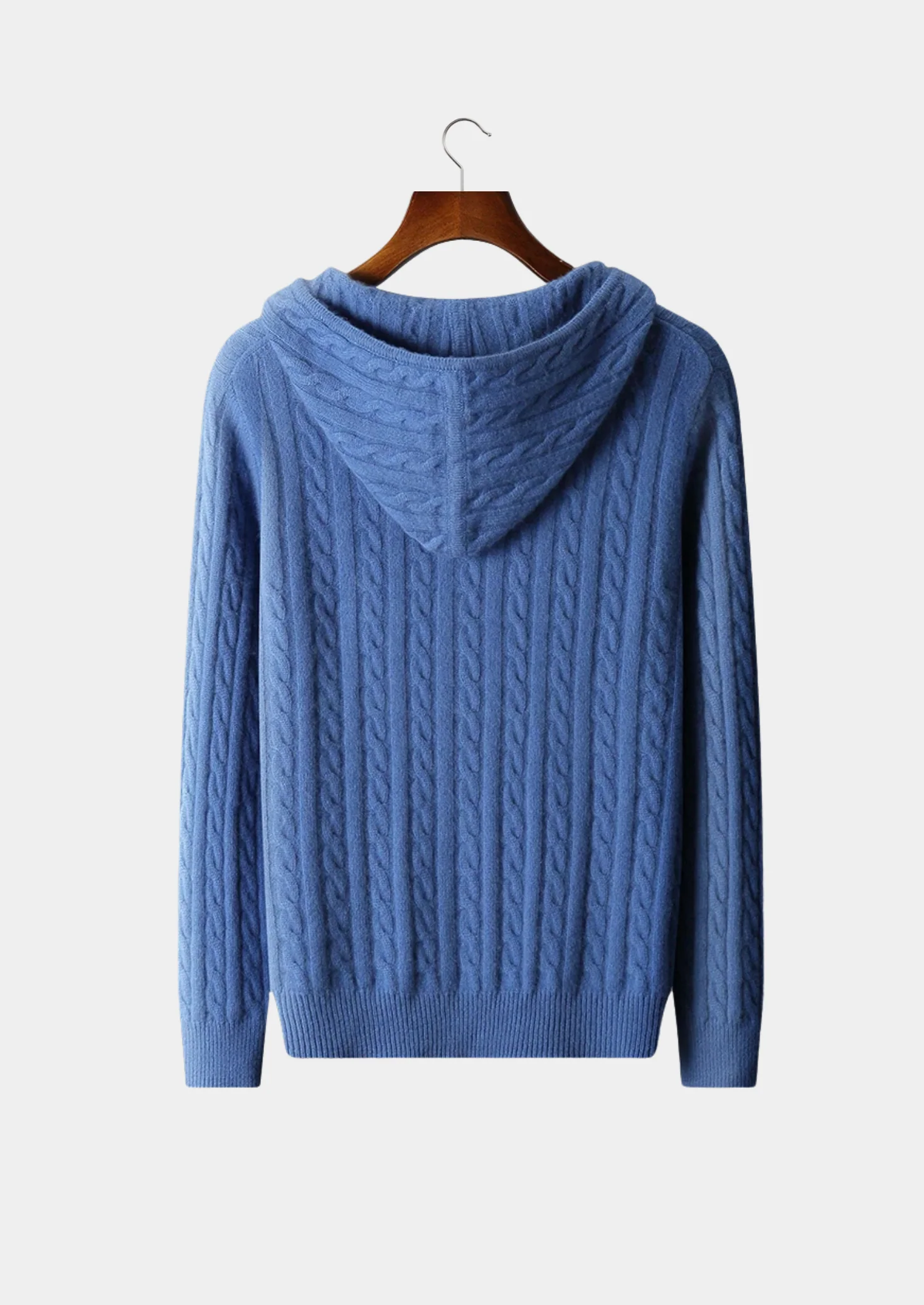 Cable-Knit Zipper Hoodie