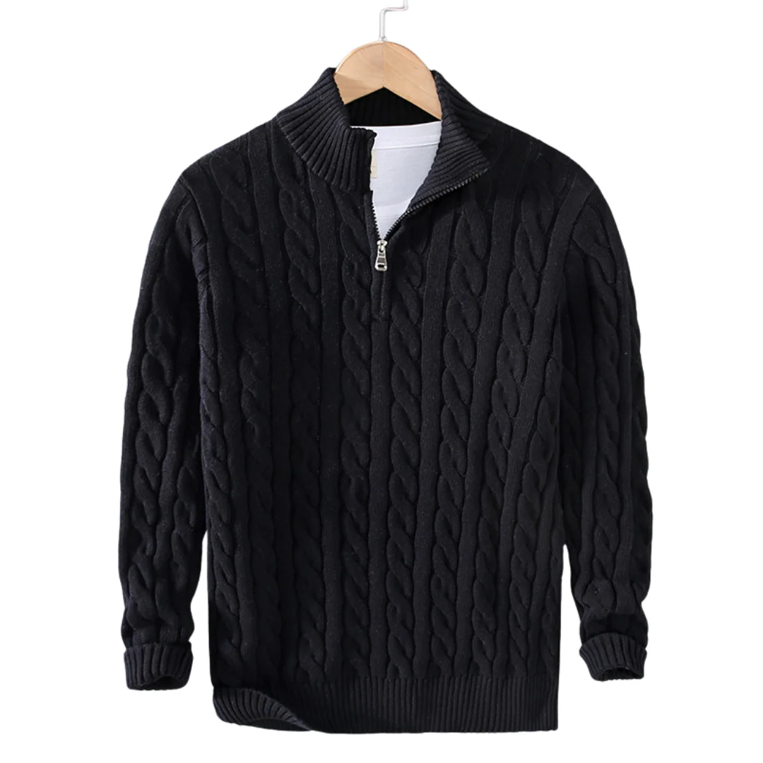 Men’s Constance Half-Zip Cable Sweater