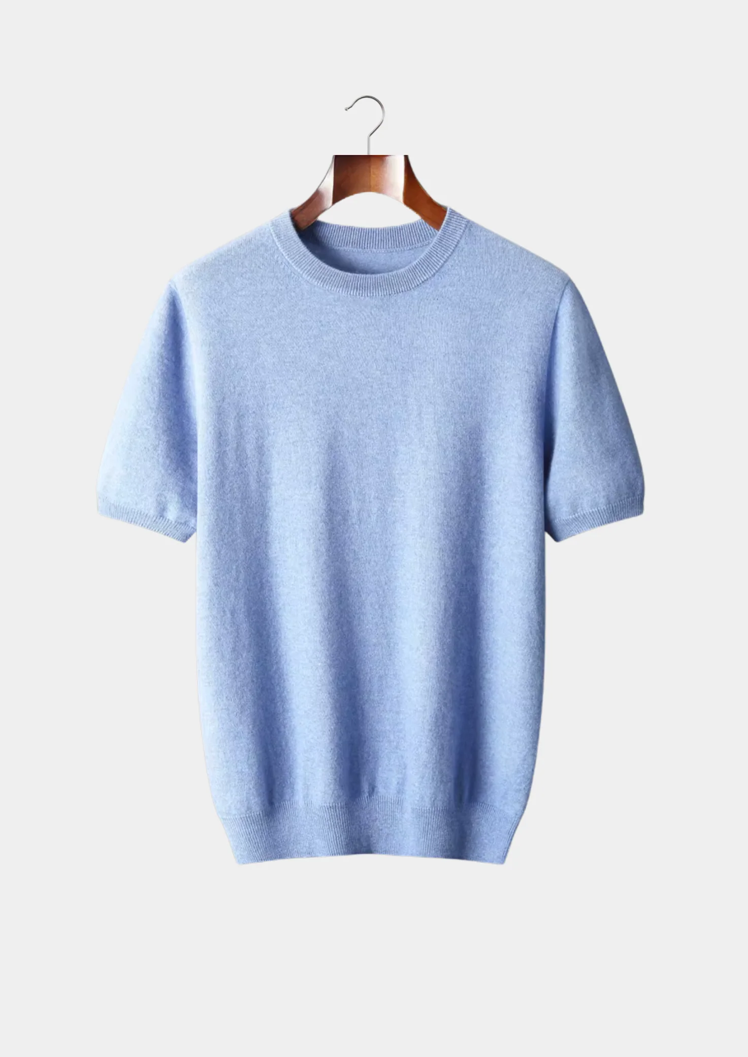 Mock Neck Knit T-Shirt