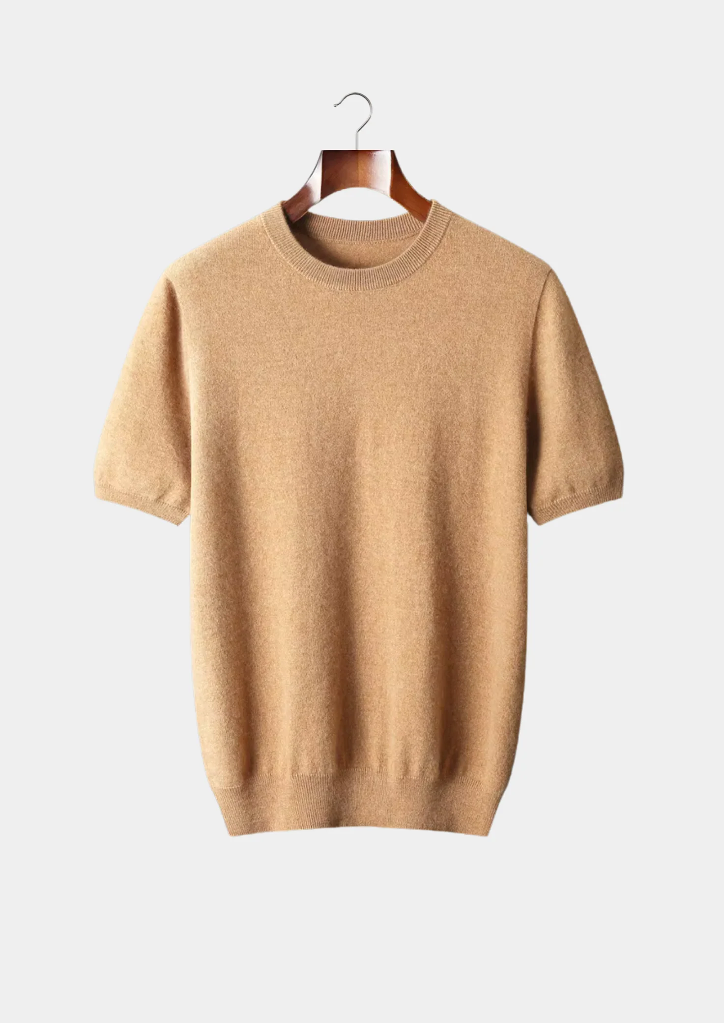 Mock Neck Knit T-Shirt