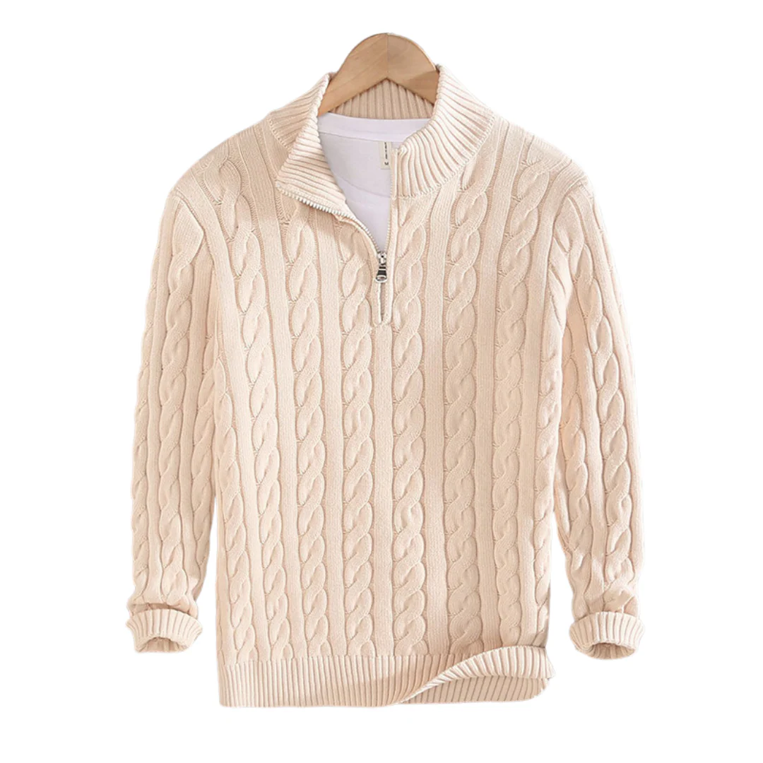 Men’s Constance Half-Zip Cable Sweater